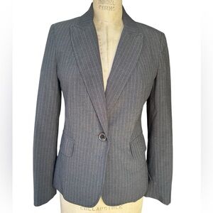 Rafaella Gray Pinstripe Single-Button Blazer Sz 6